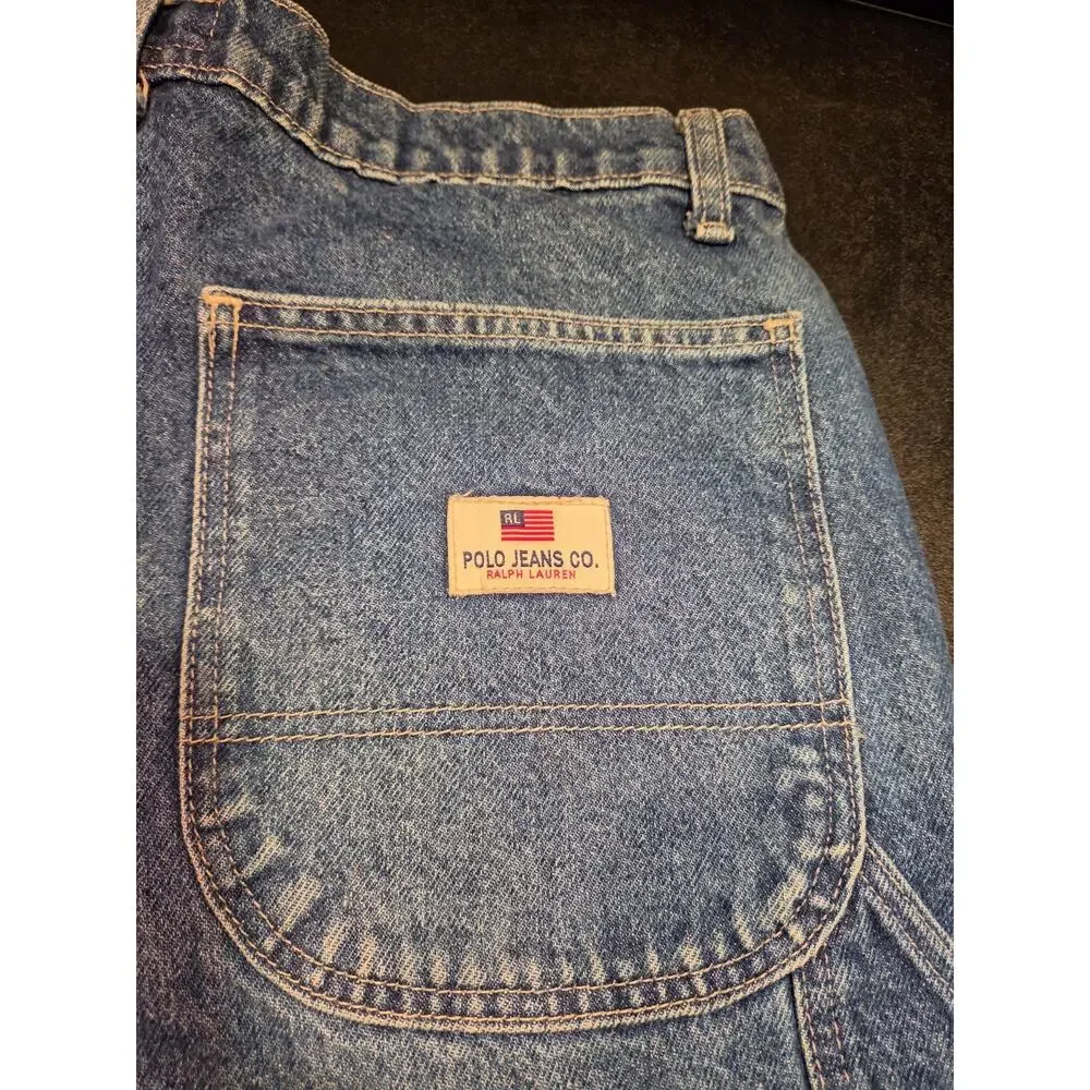 Vintage Polo Jeans Co Ralph Lauren Carpenter Denim Shorts Mens 32 Y2K 90s Jorts
